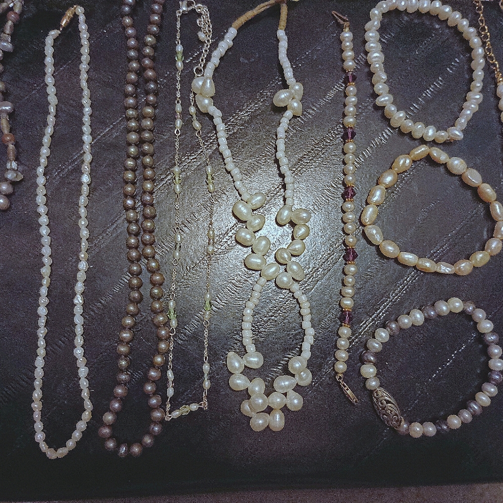 Vintage Genuine Tahitian Pearls & Freshwater Pearl Jewelry Lot